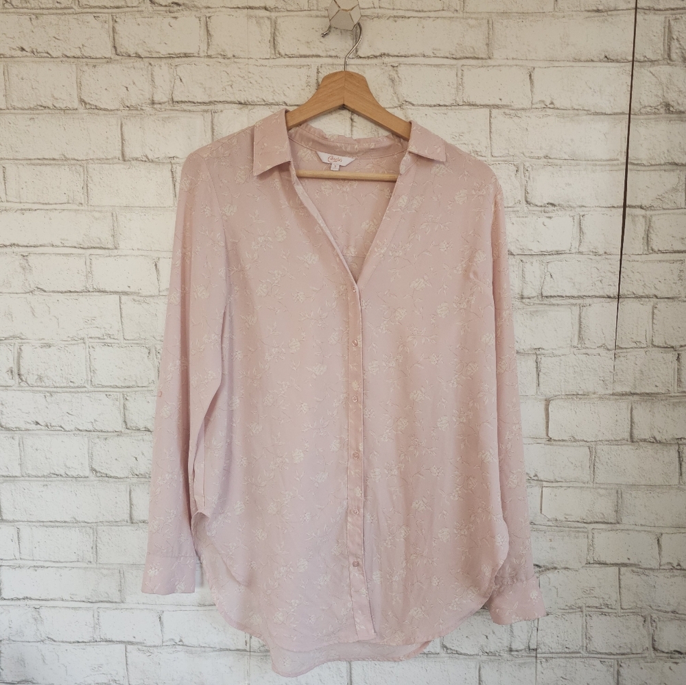 ☆ CANDIE'S Pink Floral Print Button-Up Blouse